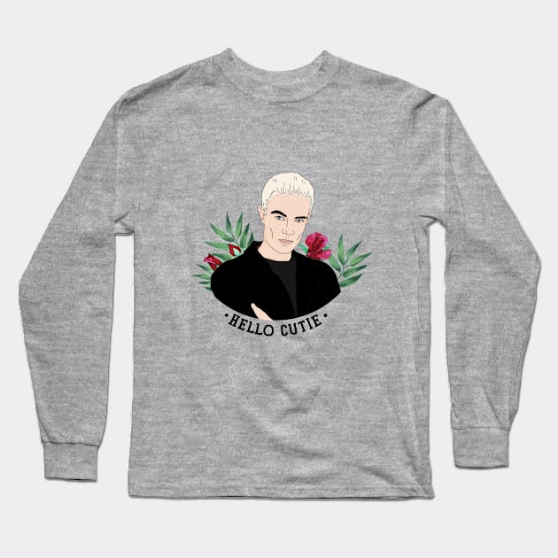 Spike Buffy Floral Valentines Long Sleeve T-Shirt by likeapeach